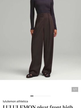 lululemon athletica Wide-Leg Pleated Trousers in Dark Brown